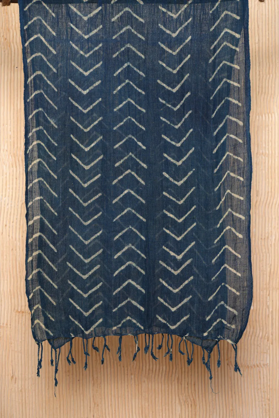 Indigo Soft Cotton Printed Handmade Women Scarf - #D5