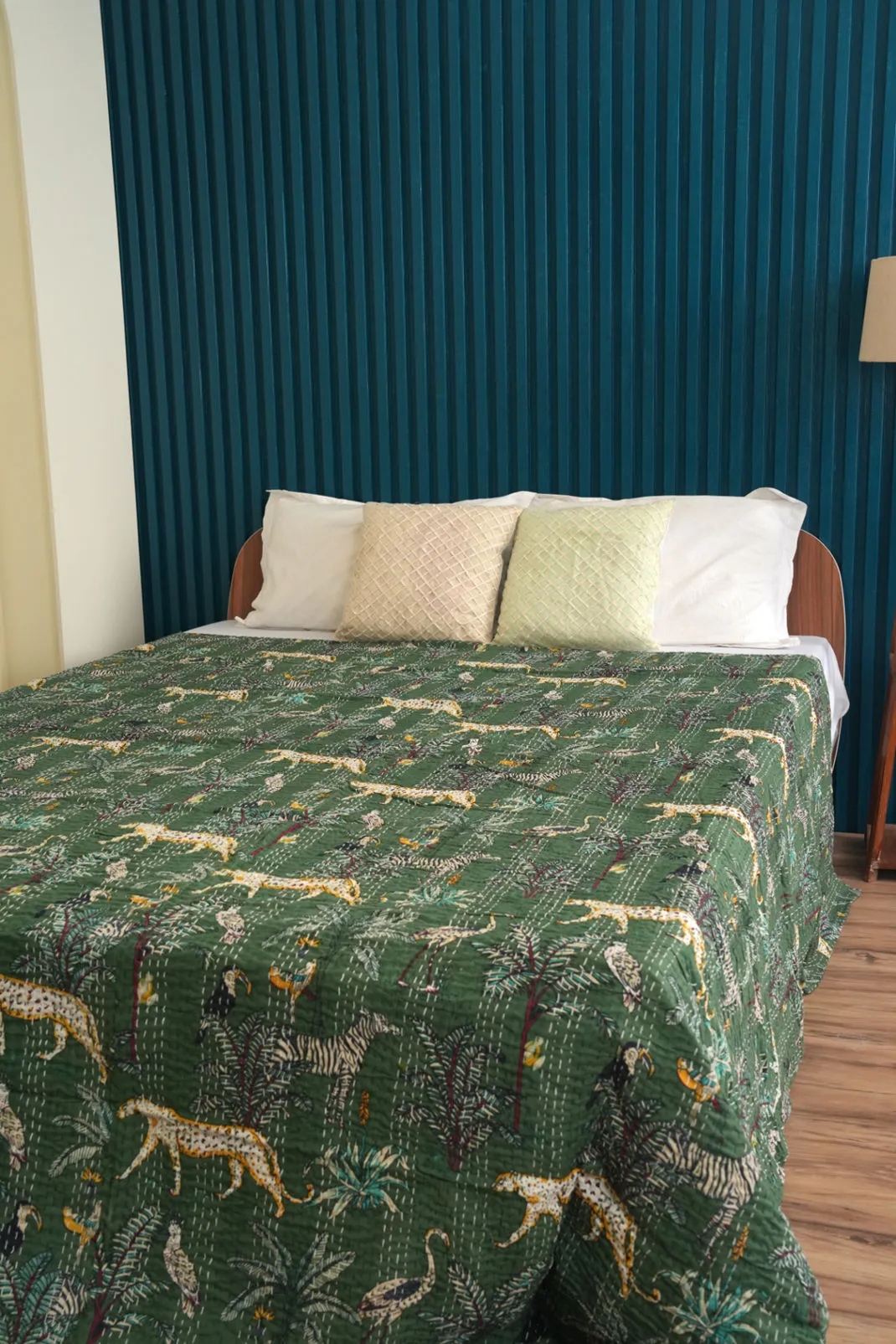 Safari Kantha Throw - Green