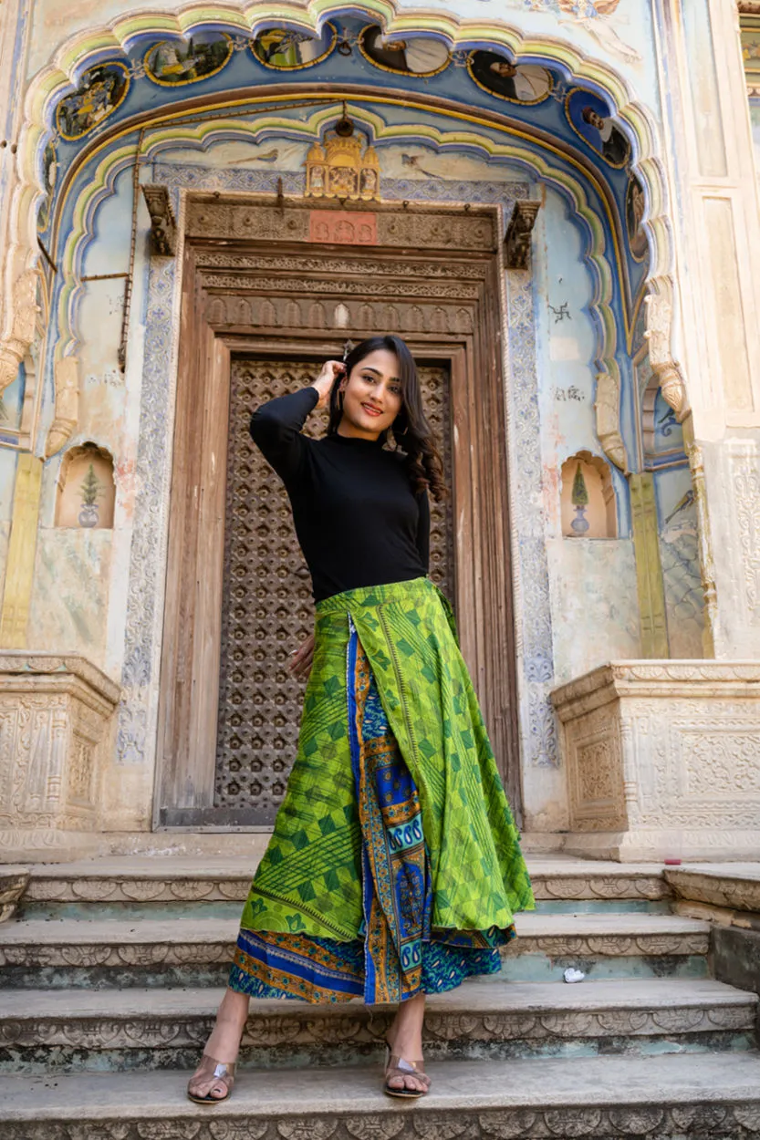 Long yellow wrap skirt online